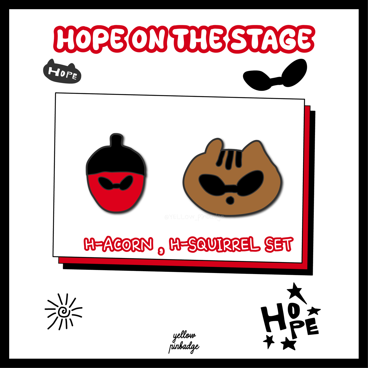 [PRE-ORDER] H-ACORN, H-SQUIRREL Enamel Pin SET