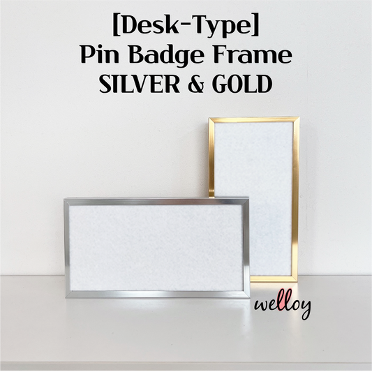 [Desk-Type] Pin Badge Frame - Silver & Gold
